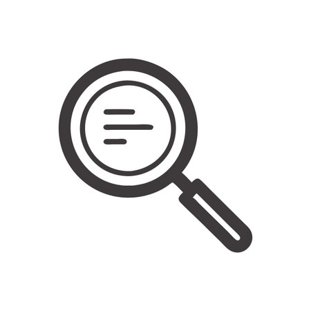Flat style Magnifying Glass Icon vector illustration for User Interface documents websites and mobile applicationsのイラスト素材