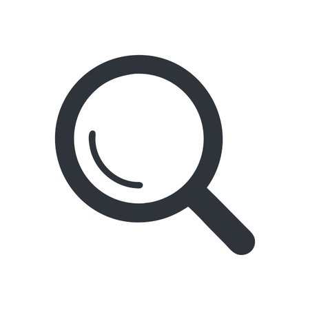 Flat style Magnifying Glass Icon vector illustration for User Interface documents websites and mobile applicationsのイラスト素材
