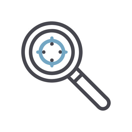 Flat style Magnifying Glass Icon vector illustration for User Interface documents websites and mobile applicationsのイラスト素材