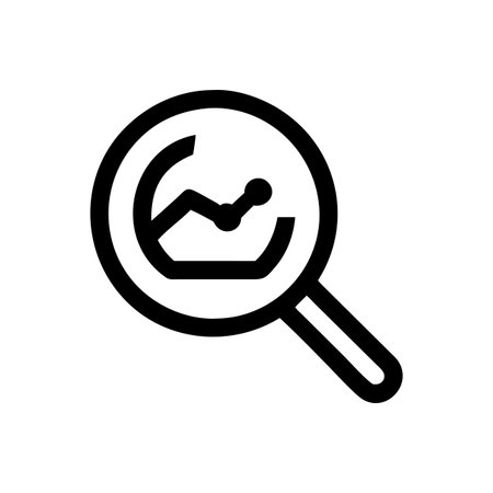 Flat style Magnifying Glass Icon vector illustration for User Interface documents websites and mobile applicationsのイラスト素材