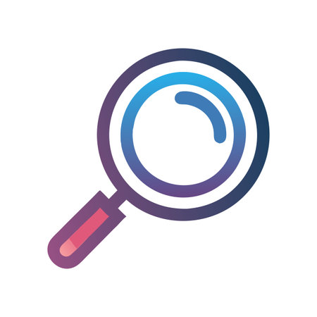Flat style Magnifying Glass Icon vector illustration for User Interface documents websites and mobile applicationsのイラスト素材
