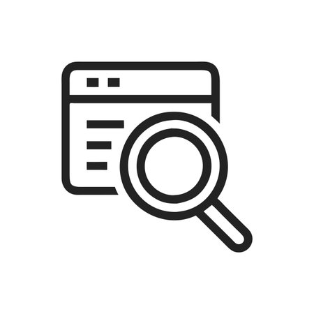 Flat style Magnifying Glass Icon vector illustration for User Interface documents websites and mobile applicationsのイラスト素材
