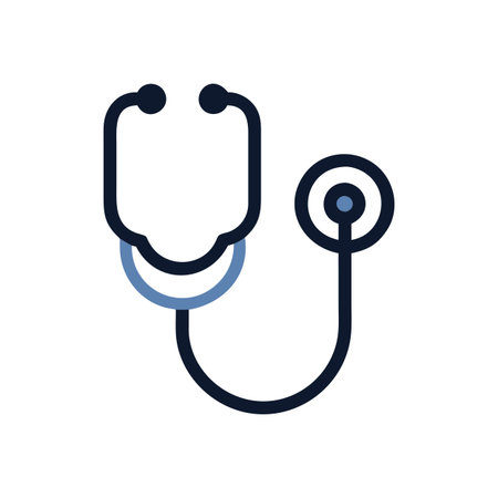 Flat style Stethoscope Icon vector illustration for User Interface documents websites and mobile applicationsのイラスト素材
