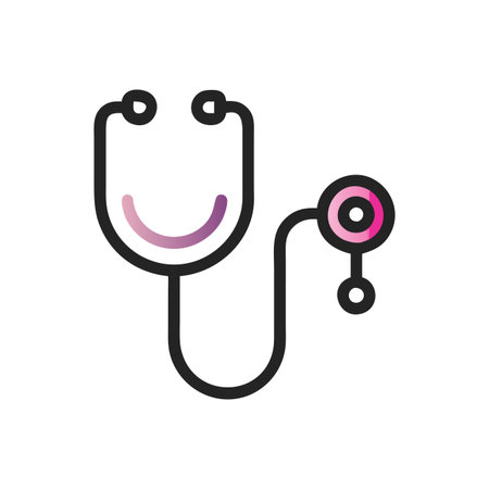 Flat style Stethoscope Icon vector illustration for User Interface documents websites and mobile applicationsのイラスト素材