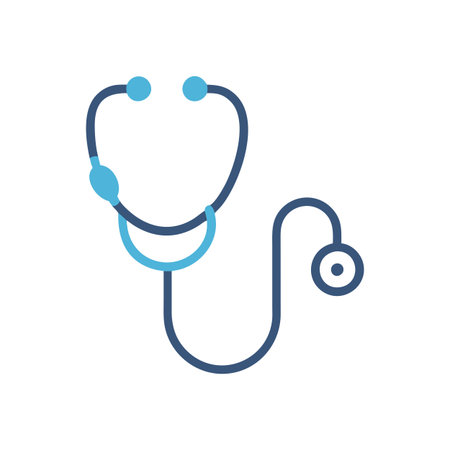 Flat style Stethoscope Icon vector illustration for User Interface documents websites and mobile applicationsのイラスト素材