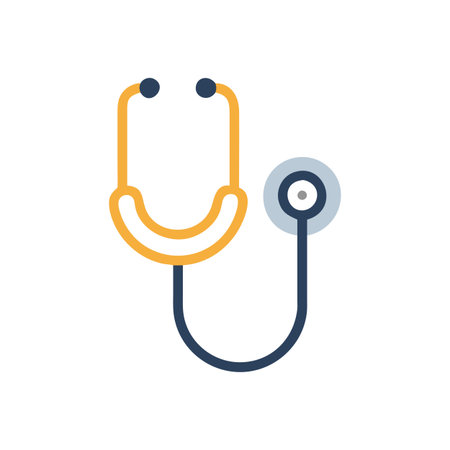 Flat style Stethoscope Icon vector illustration for User Interface documents websites and mobile applicationsのイラスト素材
