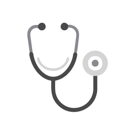 Flat style Stethoscope Icon vector illustration for User Interface documents websites and mobile applicationsのイラスト素材