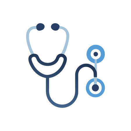 Flat style Stethoscope Icon vector illustration for User Interface documents websites and mobile applicationsのイラスト素材