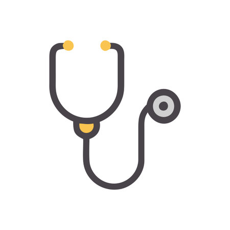 Flat style Stethoscope Icon vector illustration for User Interface documents websites and mobile applicationsのイラスト素材