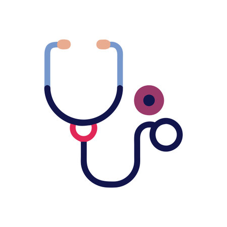 Flat style Stethoscope Icon vector illustration for User Interface documents websites and mobile applicationsのイラスト素材