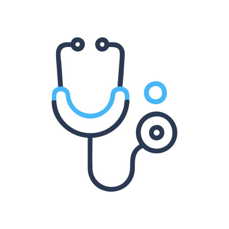 Flat style Stethoscope Icon vector illustration for User Interface documents websites and mobile applicationsのイラスト素材