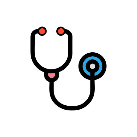 Flat style Stethoscope Icon vector illustration for User Interface documents websites and mobile applicationsのイラスト素材