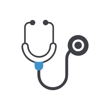 Flat style Stethoscope Icon vector illustration for User Interface documents websites and mobile applicationsのイラスト素材