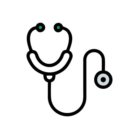 Flat style Stethoscope Icon vector illustration for User Interface documents websites and mobile applicationsのイラスト素材
