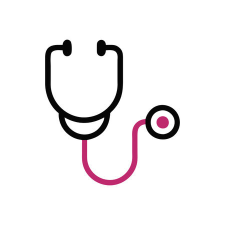 Flat style Stethoscope Icon vector illustration for User Interface documents websites and mobile applicationsのイラスト素材