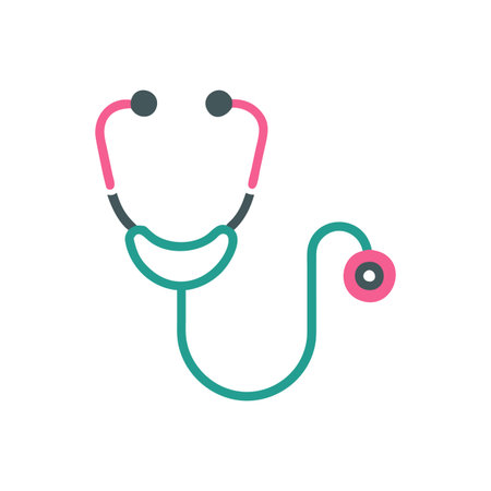 Flat style Stethoscope Icon vector illustration for User Interface documents websites and mobile applicationsのイラスト素材