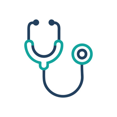 Flat style Stethoscope Icon vector illustration for User Interface documents websites and mobile applicationsのイラスト素材