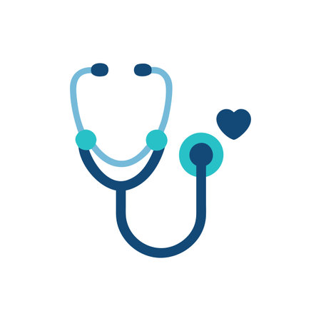 Flat style Stethoscope Icon vector illustration for User Interface documents websites and mobile applicationsのイラスト素材