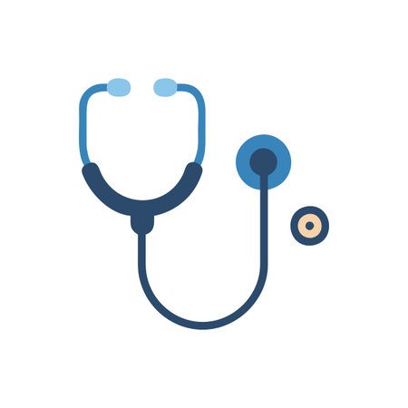 Flat style Stethoscope Icon vector illustration for User Interface documents websites and mobile applicationsのイラスト素材