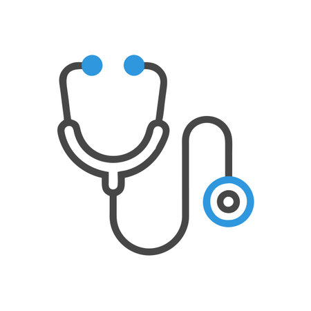 Flat style Stethoscope Icon vector illustration for User Interface documents websites and mobile applicationsのイラスト素材