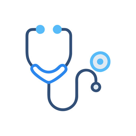 Flat style Stethoscope Icon vector illustration for User Interface documents websites and mobile applicationsのイラスト素材