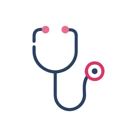 Flat style Stethoscope Icon vector illustration for User Interface documents websites and mobile applicationsのイラスト素材