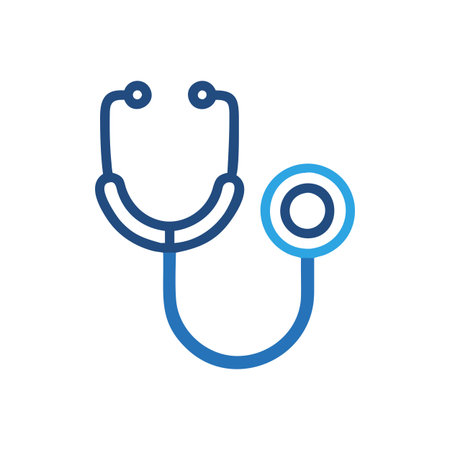 Flat style Stethoscope Icon vector illustration for User Interface documents websites and mobile applicationsのイラスト素材