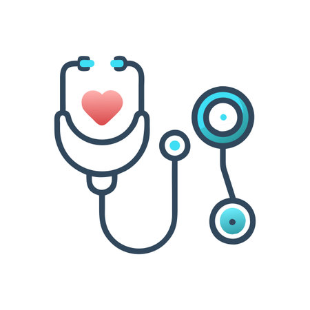 Flat style Stethoscope Icon vector illustration for User Interface documents websites and mobile applicationsのイラスト素材
