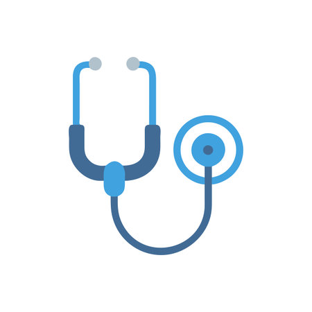 Flat style Stethoscope Icon vector illustration for User Interface documents websites and mobile applicationsのイラスト素材