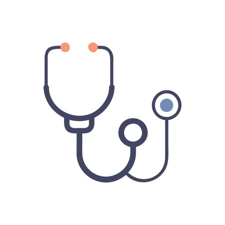 Flat style Stethoscope Icon vector illustration for User Interface documents websites and mobile applicationsのイラスト素材