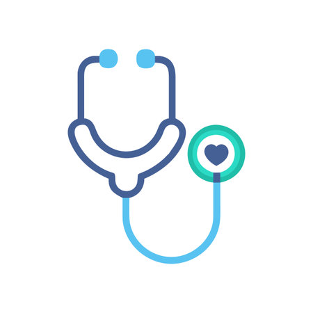 Flat style Stethoscope Icon vector illustration for User Interface documents websites and mobile applicationsのイラスト素材