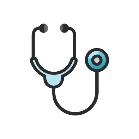 Flat style Stethoscope Icon vector illustration for User Interface documents websites and mobile applicationsのイラスト素材