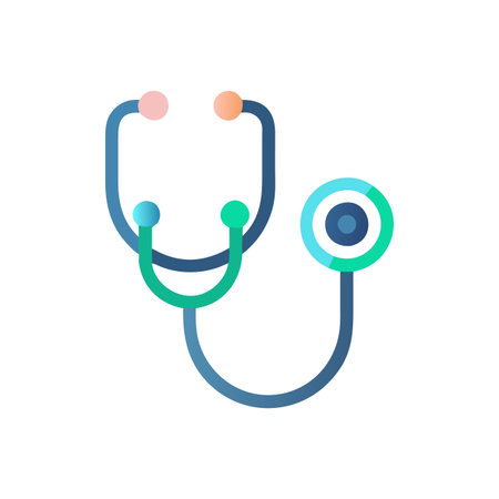 Flat style Stethoscope Icon vector illustration for User Interface documents websites and mobile applicationsのイラスト素材