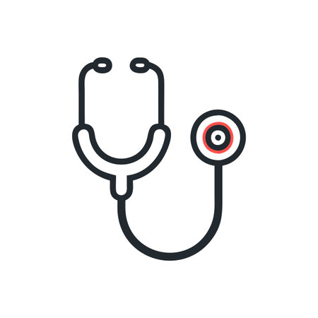 Flat style Stethoscope Icon vector illustration for User Interface documents websites and mobile applicationsのイラスト素材