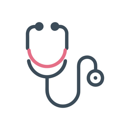 Flat style Stethoscope Icon vector illustration for User Interface documents websites and mobile applicationsのイラスト素材