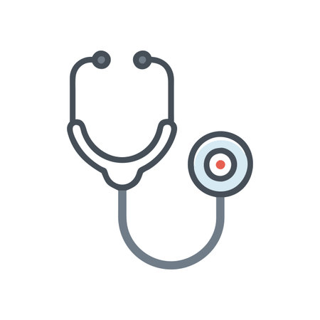 Flat style Stethoscope Icon vector illustration for User Interface documents websites and mobile applicationsのイラスト素材