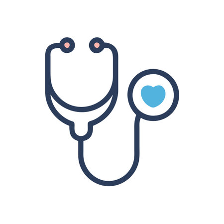 Flat style Stethoscope Icon vector illustration for User Interface documents websites and mobile applicationsのイラスト素材