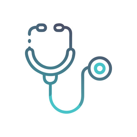 Flat style Stethoscope Icon vector illustration for User Interface documents websites and mobile applicationsのイラスト素材