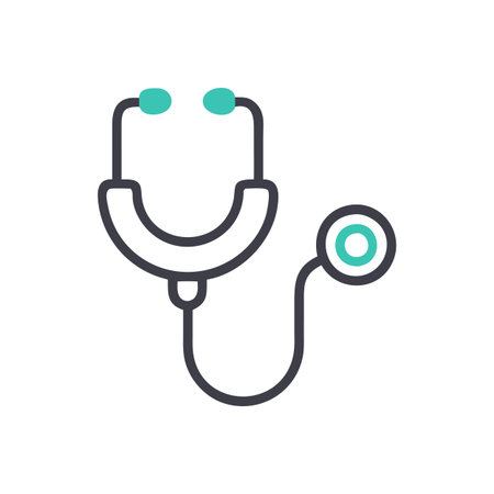 Flat style Stethoscope Icon vector illustration for User Interface documents websites and mobile applicationsのイラスト素材