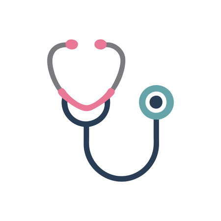Flat style Stethoscope Icon vector illustration for User Interface documents websites and mobile applicationsのイラスト素材