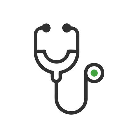 Flat style Stethoscope Icon vector illustration for User Interface documents websites and mobile applicationsのイラスト素材