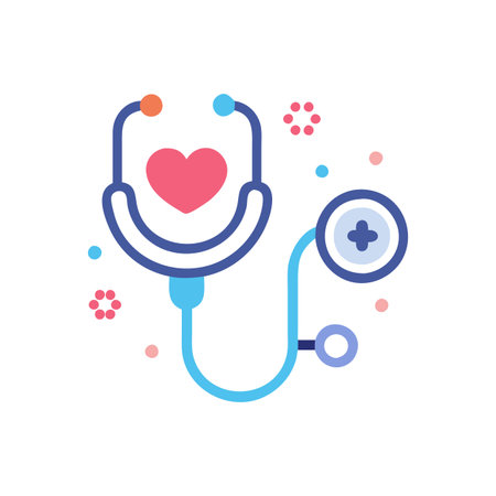 Flat style Stethoscope Icon vector illustration for User Interface documents websites and mobile applicationsのイラスト素材