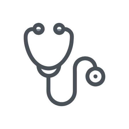 Flat style Stethoscope Icon vector illustration for User Interface documents websites and mobile applicationsのイラスト素材