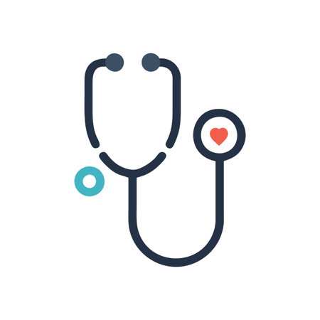 Flat style Stethoscope Icon vector illustration for User Interface documents websites and mobile applicationsのイラスト素材