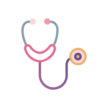 Flat style Stethoscope Icon vector illustration for User Interface documents websites and mobile applicationsのイラスト素材