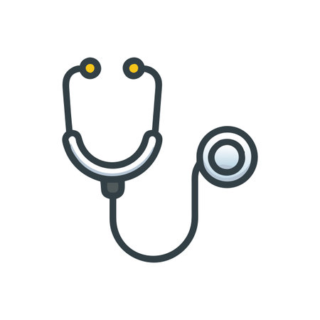Flat style Stethoscope Icon vector illustration for User Interface documents websites and mobile applicationsのイラスト素材