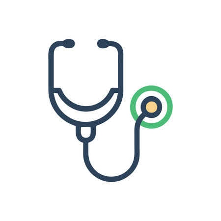 Flat style Stethoscope Icon vector illustration for User Interface documents websites and mobile applicationsのイラスト素材
