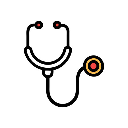 Flat style Stethoscope Icon vector illustration for User Interface documents websites and mobile applicationsのイラスト素材