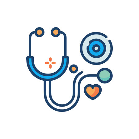Flat style Stethoscope Icon vector illustration for User Interface documents websites and mobile applicationsのイラスト素材
