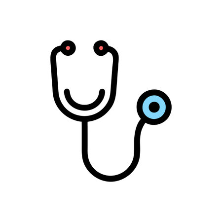 Flat style Stethoscope Icon vector illustration for User Interface documents websites and mobile applicationsのイラスト素材